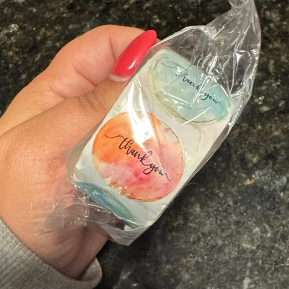 Multicolor thank you stickers roll of 100 New‎ 1in